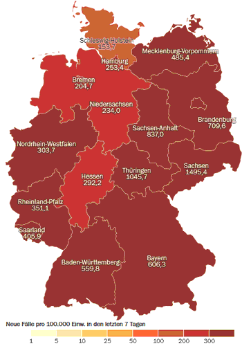 Deutschlandkarte vom 3.12.2021