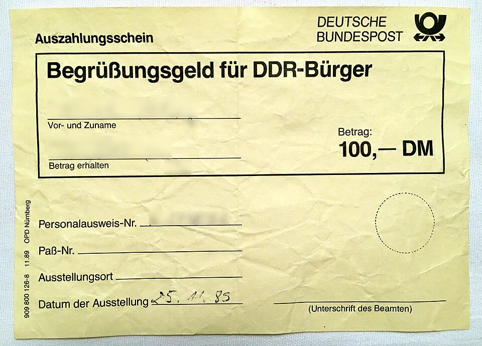 Formular Begrüßungsgeld